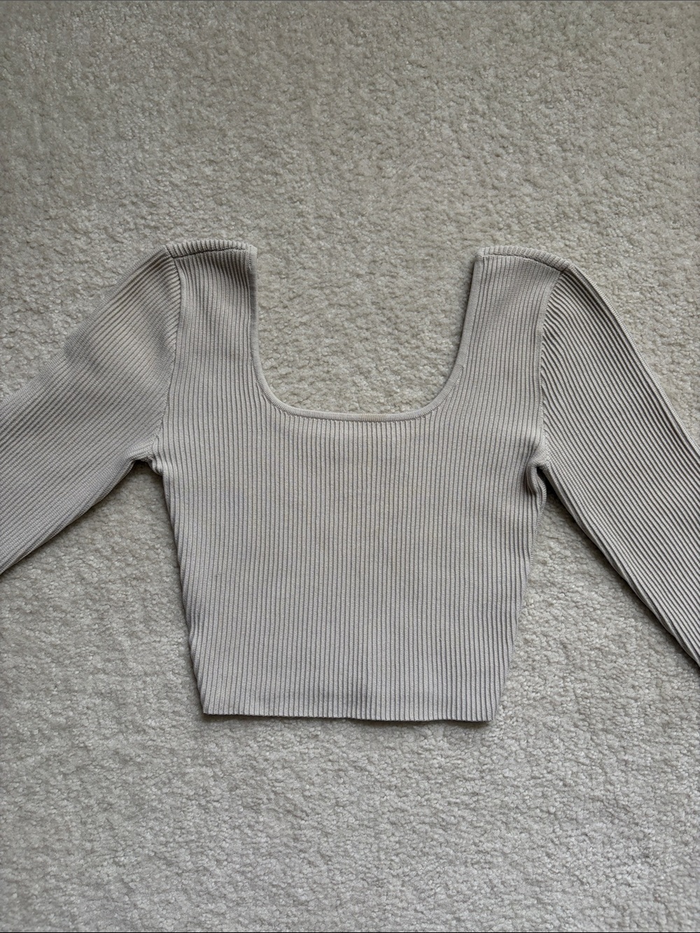 Tan Babaton Long Sleeve Crop Top